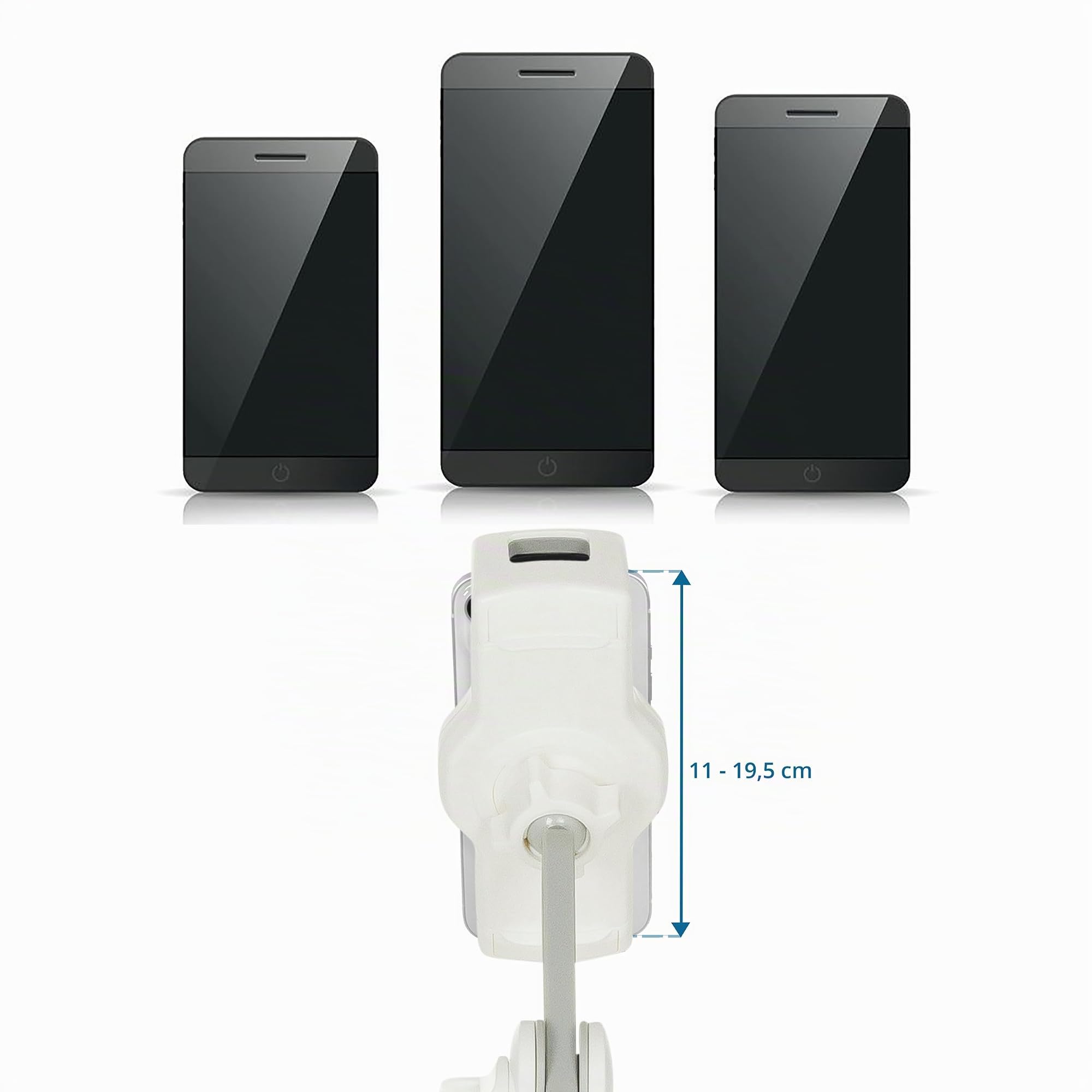 hjh OFFICE Handy und Tablet Halterung Kissen COMFILAP II Handyhalterung 360° drehbar, 180° neigbar, Geräte bis 21 Zoll, Stoff Beige, 930004