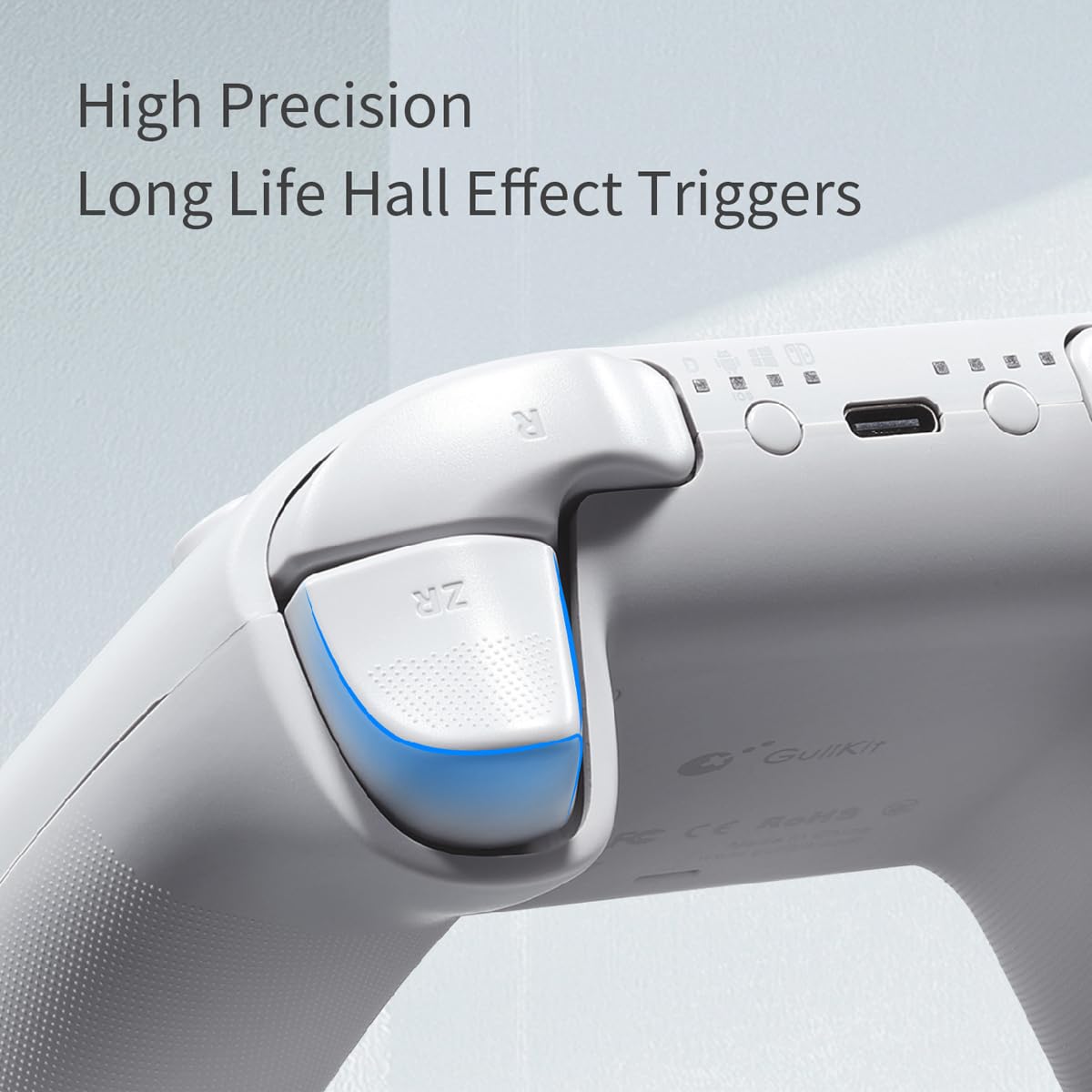 GuliKit KK3 Mando InaláMbrico Para Pc/Windows/Switch/Steam Deck, Gatillos AnalóGicos De Efecto Hall Y Joysticks MagnéTicos TMR, Mandos Profesionales ErgonóMicos, BateríA Recargable De 23 Horas