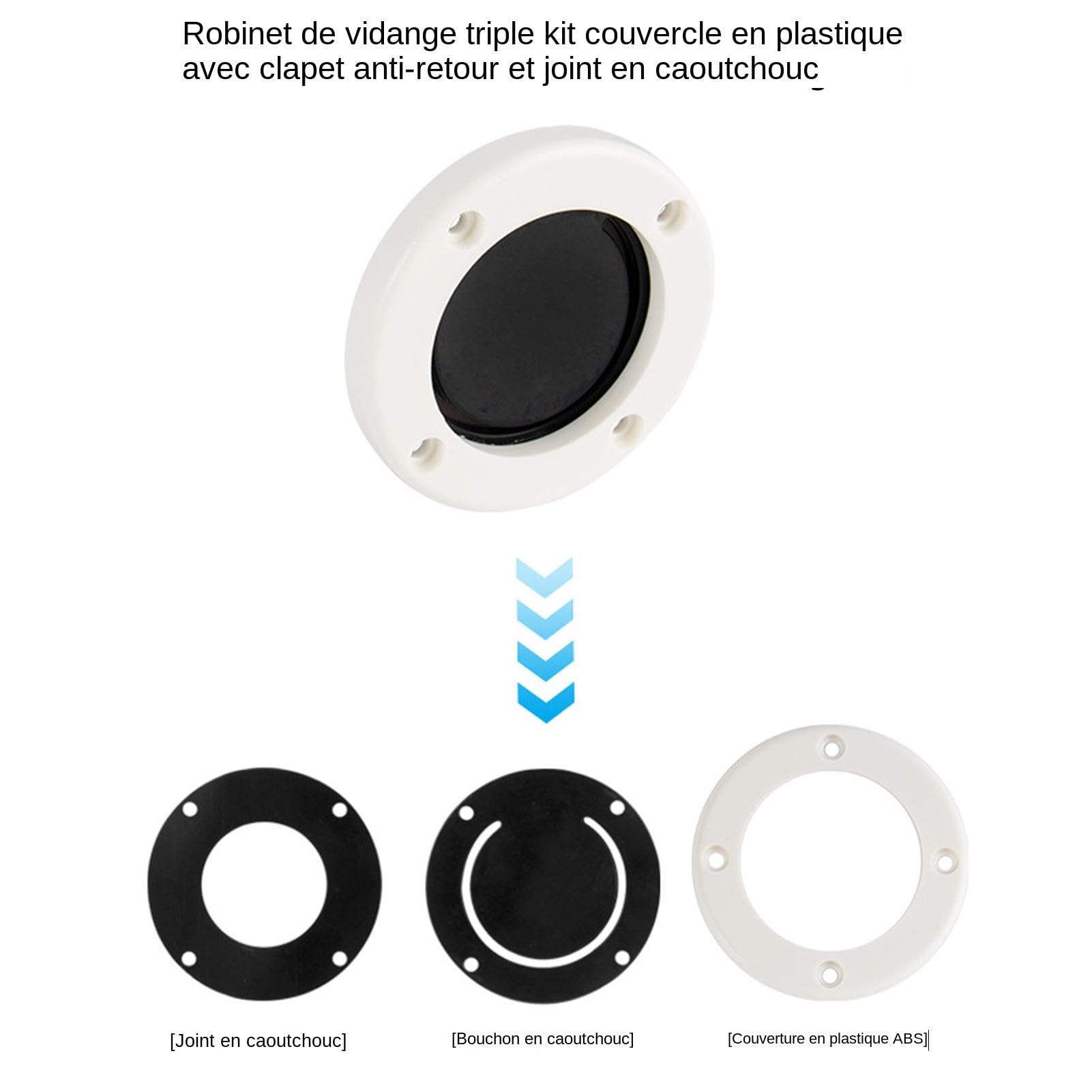 Clapet Anti-Retour De Vidange Pour Bateau Et Camping-Car - Vanne Robuste En ABS Pour Évacuer L'Eau Sans Reflux