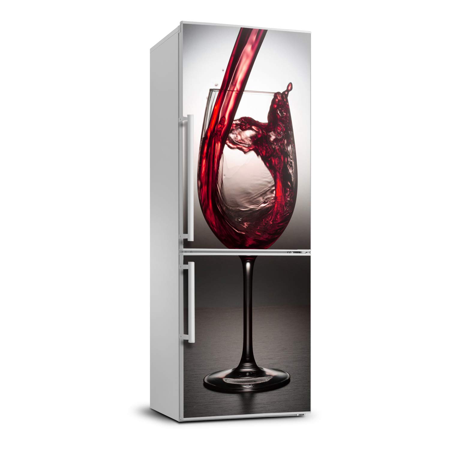 Pegatinas de cocina para renovar la nevera con fondo de vino tinto elegante
