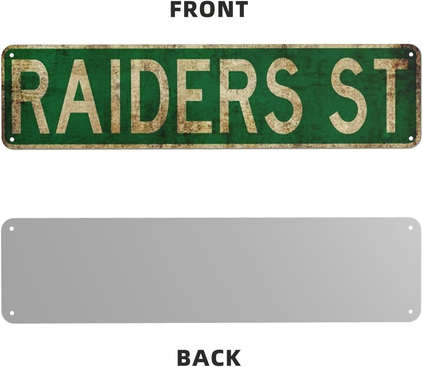 Raiders St Retro Road Sign -Street Signs 4x16 Inch Metal Sign, Aluminum Wall Decor for Man Cave, Car Dashboard, Christmas Holiday Decor, Drive Way Marker, Outdoor Signage, Gift Idea image 2