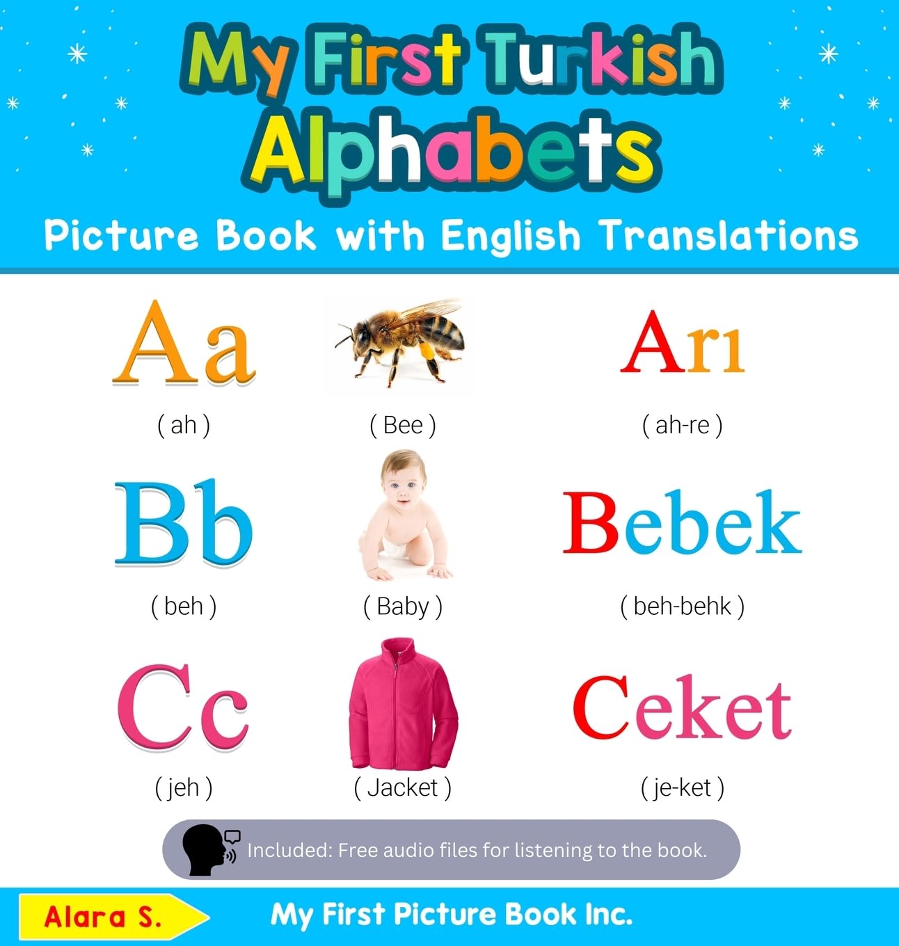 My First Turkish Alphabets Picture Book with English Translations: Bilingual Early Learning & Easy Teaching Turkish Books for Kids: 1 (Teach & Learn Basic Turkish Words for Children)