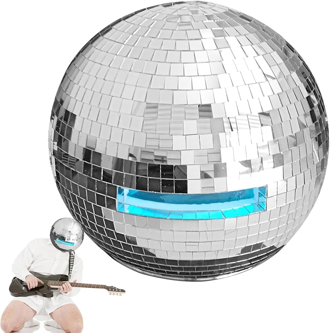 Disco Ball Helmet, Mirror Ball Hat, Sparkling Disco Ball Decoration, Mirror Glass Reflective Ball Helmet Suitable for Nightclubs, Parties, Djs, Stages and Weddings