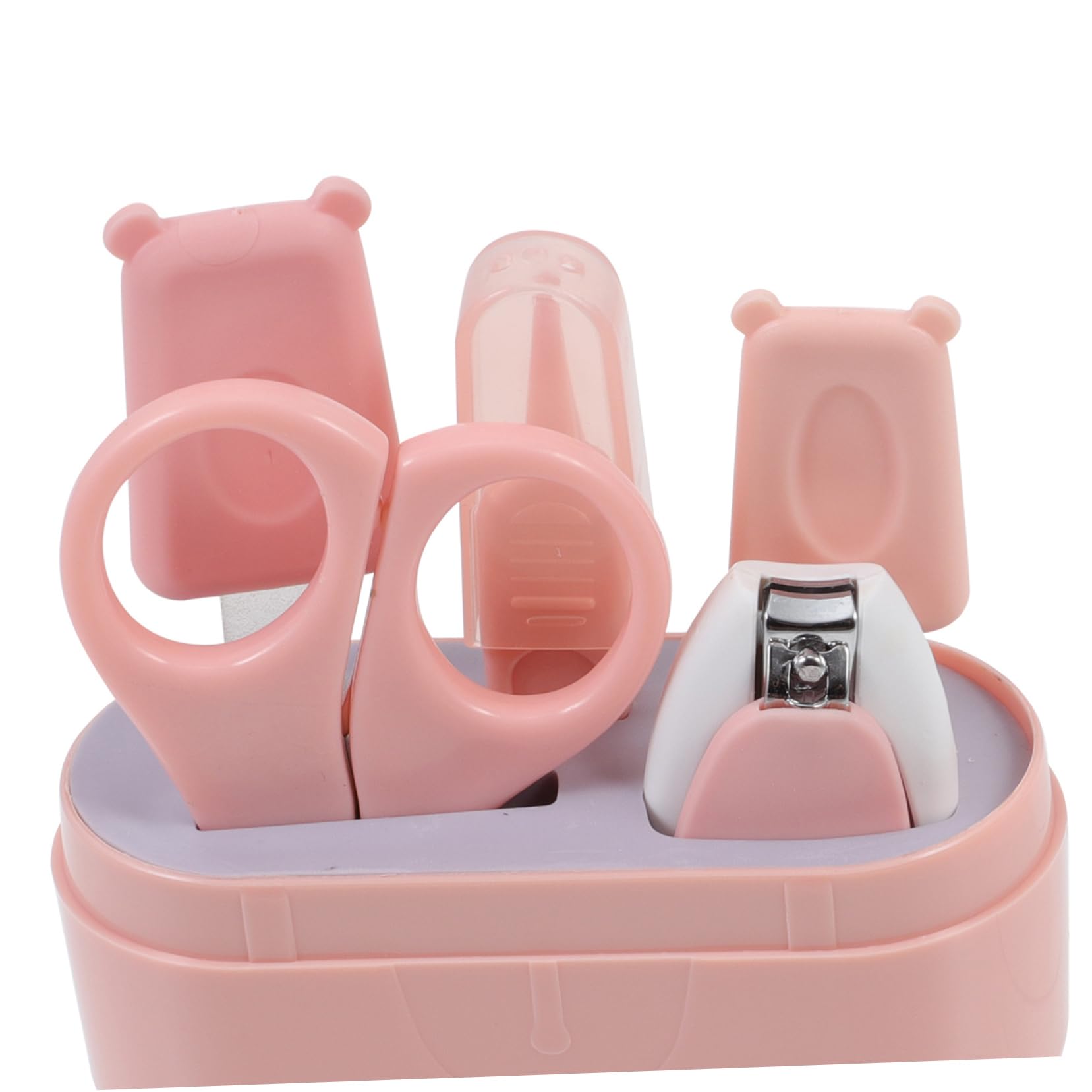 TOYANDONA 3juegos Cortaúñas Para Bebés Cabezas De Molienda Kit De Cuidado De Uñas Para Recién Nacidos Seguro y Diseño Color Rosa Para Manicura Infantil