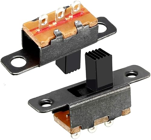 uxcell 30 unids 0.197 in interruptor deslizante vertical SPDT 3 terminales PCB panel de bloqueo