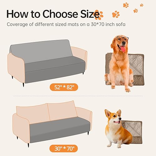 Miniatura 8 de BESTSWEETIE Funda de cama para perro, manta 100% impermeable, funda de sofá antideslizante lavable para perros, fundas de sofá lavables para gatos y