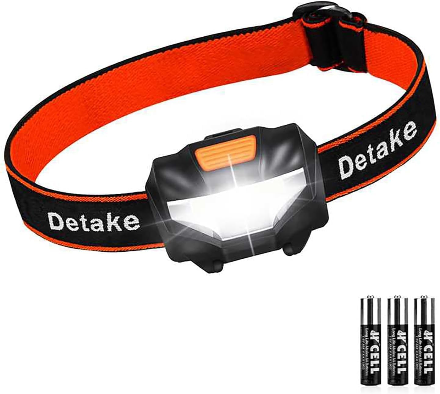 LED Head Torch, Super Bright Lightweight LED Headlamp with 3 Lighting Modes, Battery Powered Waterproof LED Headlight for Camping, Running, Cycling, Fishing, Hiking, Reading, Outoor Sports