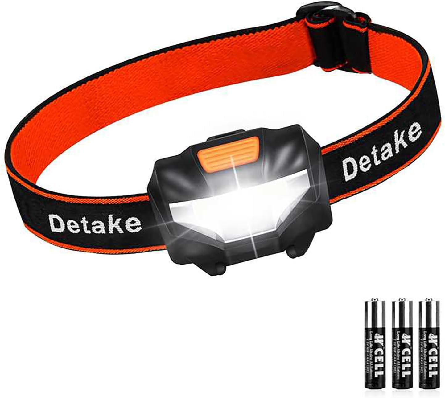 Detake LED Head Torch, Super Bright Lightweight LED Headlamp with 3 Lighting Modes
