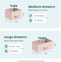 Vista 153 de OLIXIS Cómoda de 5 cajones para dormitorio, torre de almacenamiento de tela para sala de estar, entrada, marco de acero resistente, parte superior
