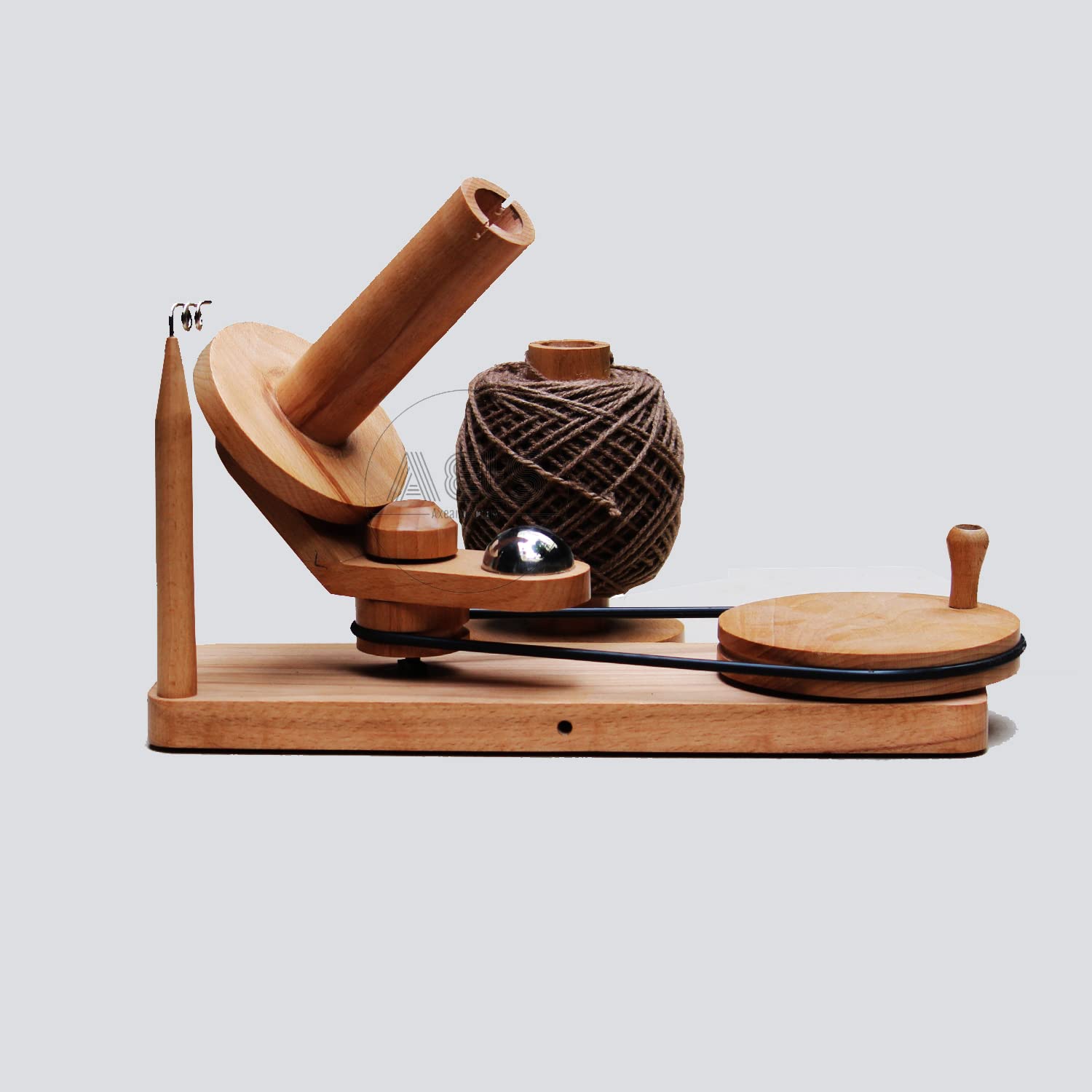 Holzgarnwickler | Buchenholz Garnwickler | Handbetriebener Garnknäuelwickler aus Holz – große Größe, ideal für robustes Häkel- und Strickzubehör