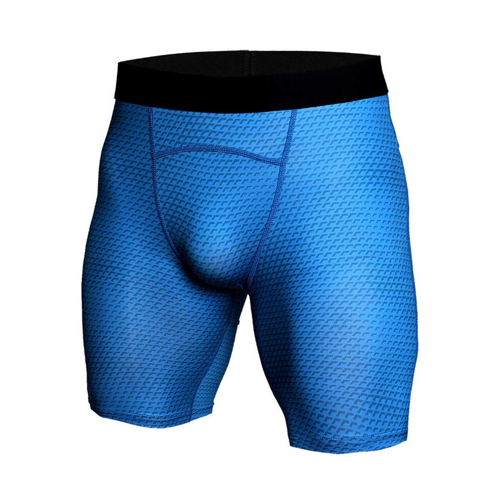 BaronHong 3D Snake Skin męskie spodenki kompresyjne Quick Dry Enge do biegania, treningu, studia fitness (niebieskie, L)
