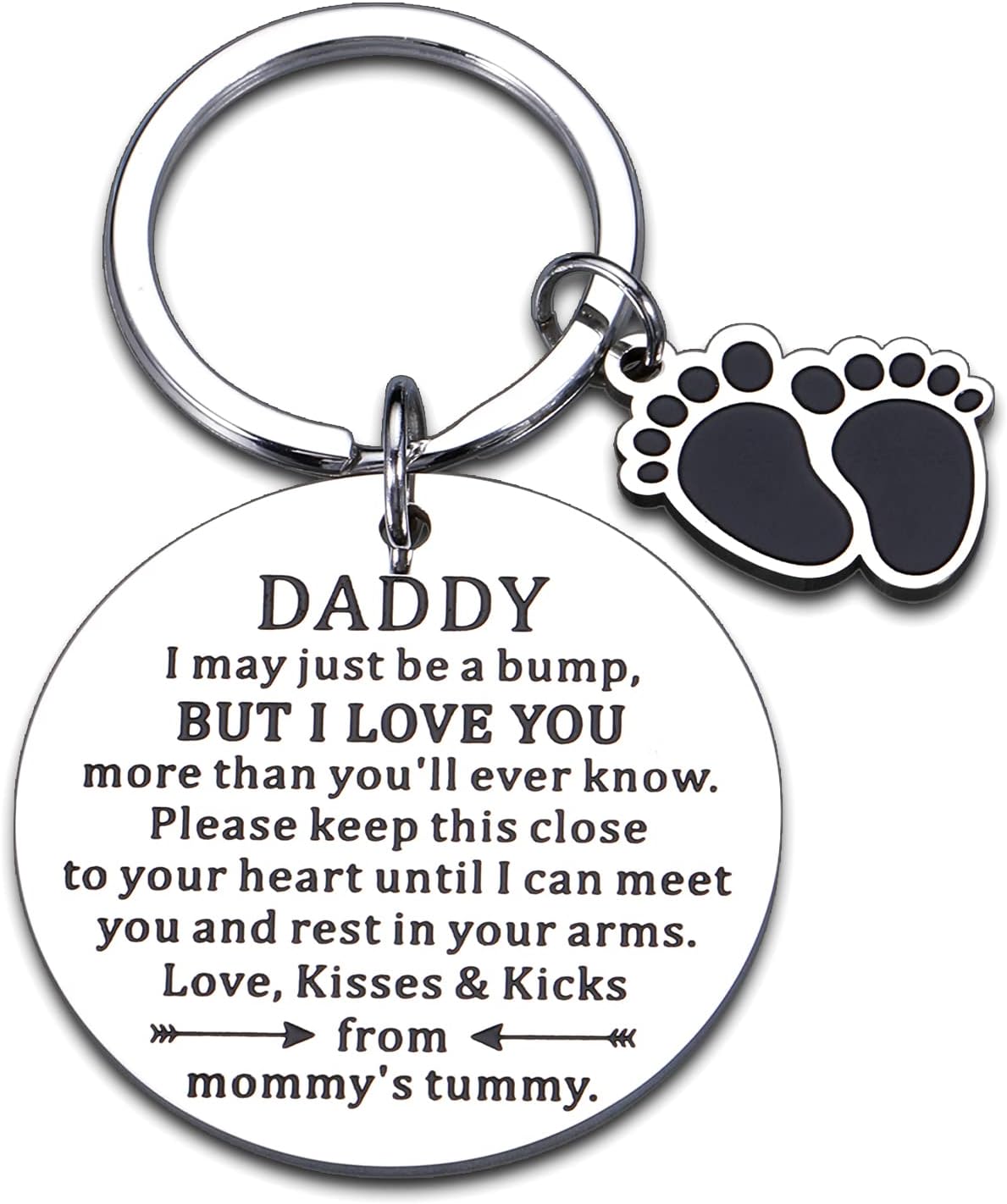First Time Dad Gift for Father's Day New Dad To Be New Daddy Keychain for Men New Father Gift from Wife New Mommy To Be Pregnancy Announcement Gift for Him Husband Soon To Be Daddy Birthday Christmas
