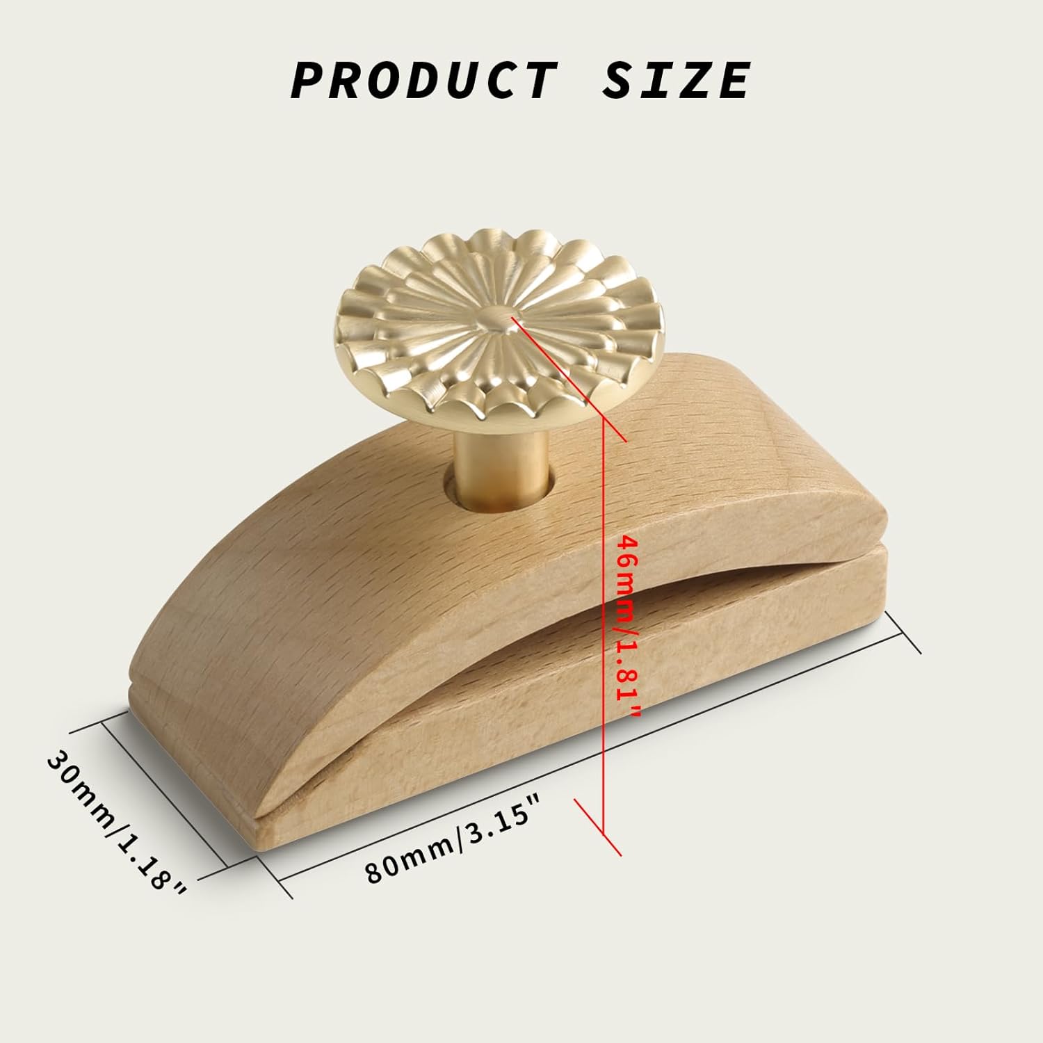 Quilt Hanger for Wall for Display Wooden Clips with Brushed Gold Knob Accents, Large Quilt Tapestry Hanging Clamp Kit for Art, Rugs, Blankets, and Fabric Wall Decor (4 Pack) BG-4