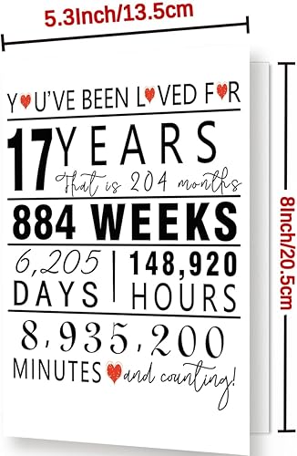 Miniatura 2 de Tarjeta de feliz cumpleaños 17 para hijo, hija, sobrina, sobrino, regalo perfecto de cumpleaños 17 para niñas y niños, magnífica tarjeta de