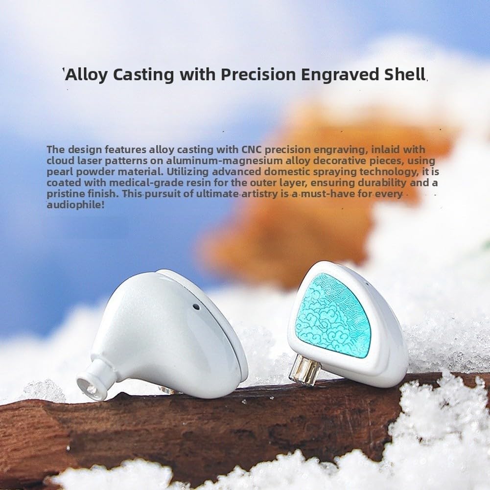 Auricolari HiFi, 1DD+2BA, per driver ibrido, suono coinvolgente bianco, blu, design elegante, monitor in-ear, cuffie cablate per audiofili musica ascoltando gioco