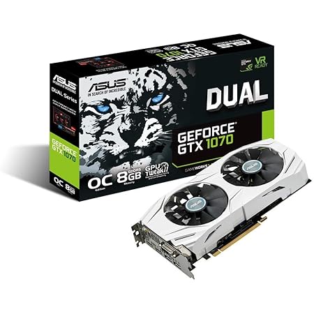 ASUS Dual GEFORCE GTX 1070 8GB OC Computer Graphics Card - PCI-E G-Sync 4K and VR Ready GPU