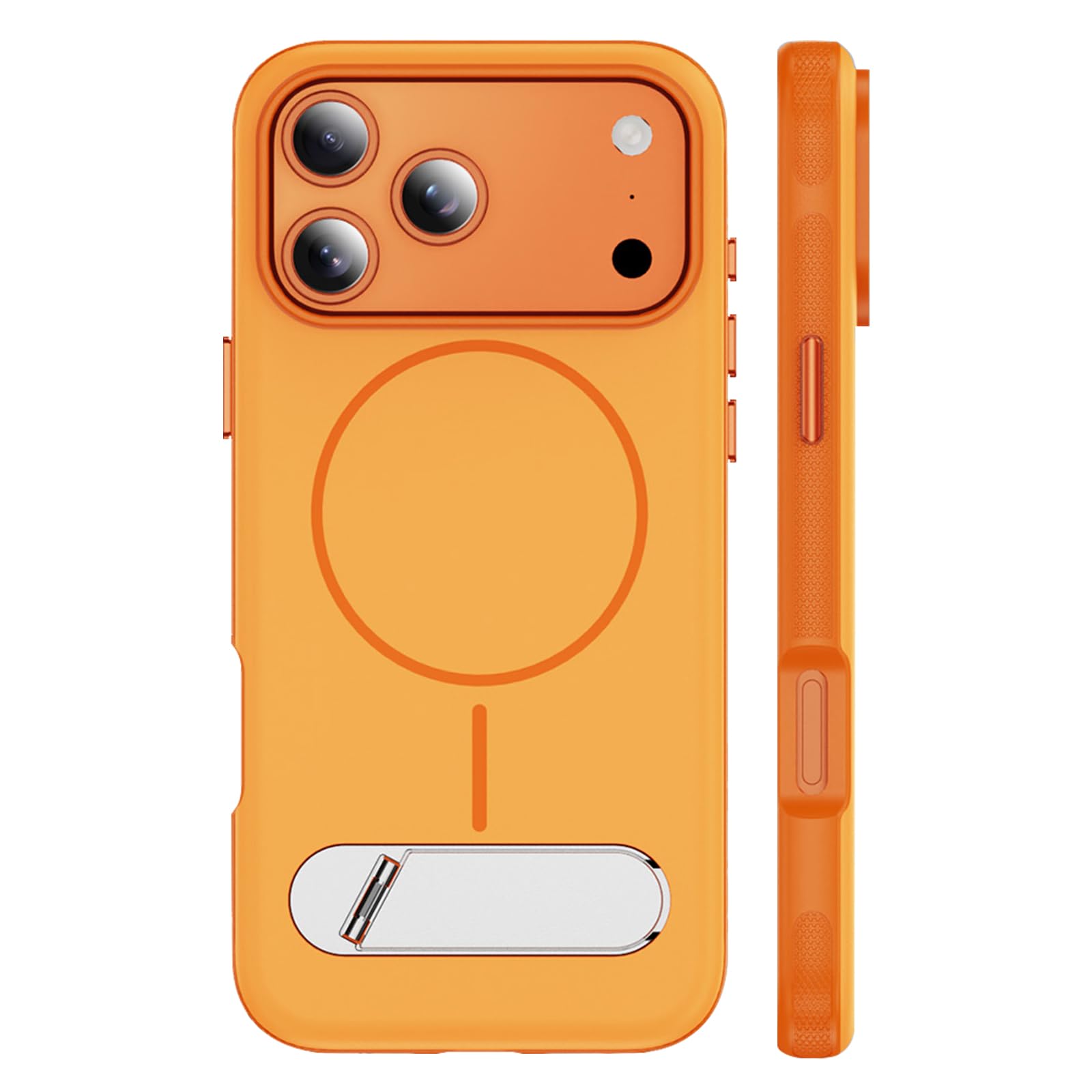 Coque iPhone 17 Pro Max Mag-Safe avec support orange antidérapant - 8