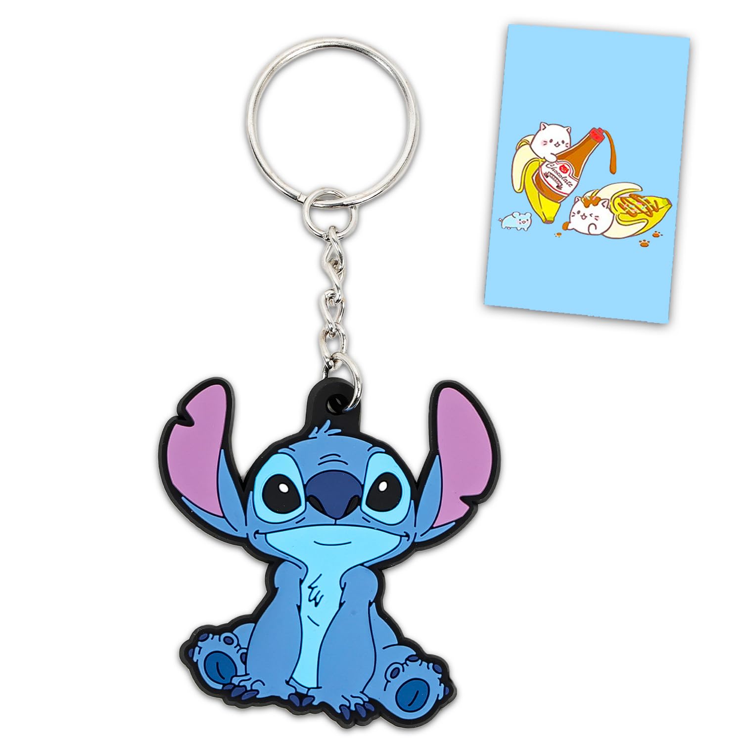 Disney Stitch Keychain Set - Bundle Keychain for Backpacks, Bags, Purses, More Plus Decals | Lilo and Stitch Keyring Pack
