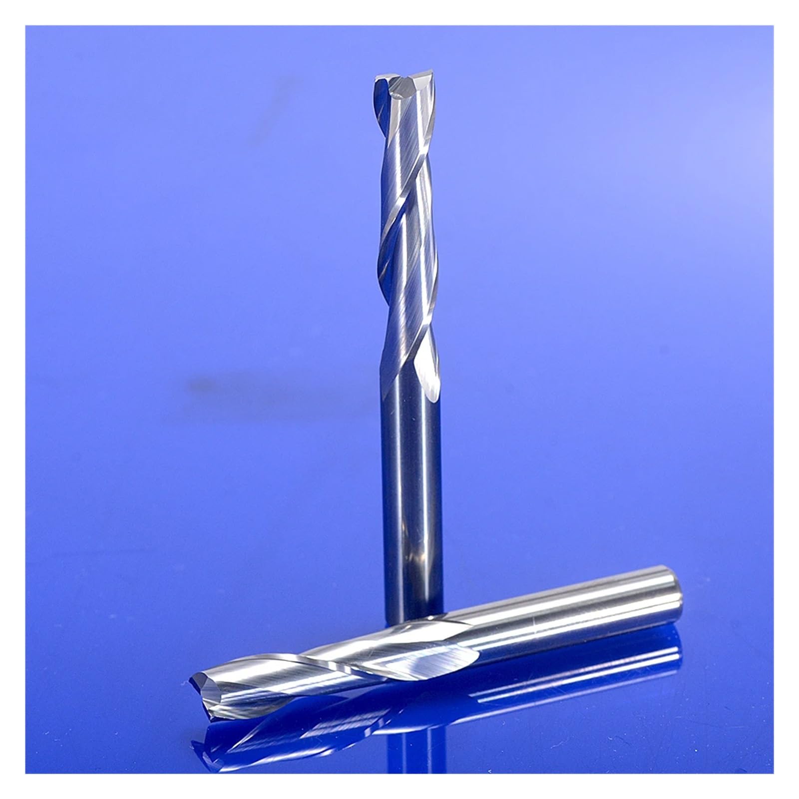 2 brocas de carburo for enrutador CNC, fresas espirales de dos ranuras, fresas espirales de doble ranura, cortador de PVC en espiral de 6 mm x 52 mm