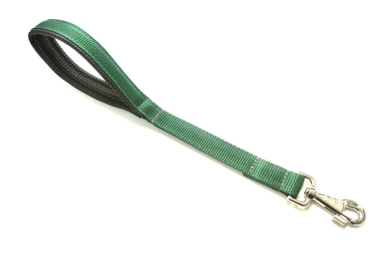 20" Padded Handle Dog Lead Short Close Control Traffic Training Leash Quick Grab Handle 25mm Webbing (Forest Green)