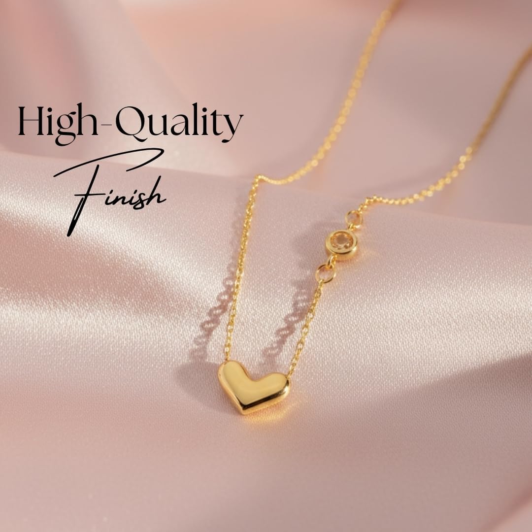 Pendant Snake Chain Necklace for Women gold trendy necklace for womens Dainty Cute Jewellery Minimalist Tarnish-Free Daily Wear Gift for Her Dainty Cute Jewelry gold trendy necklace (Gold Heart) - Image 3