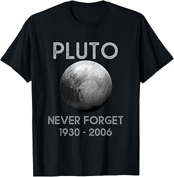 Pluto Never Forget Space Themed Retro T-Shirt