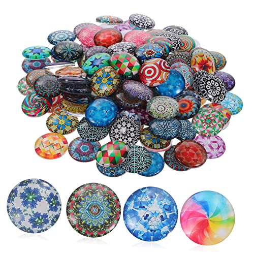 Cabochons ronds en verre DOITOOL pour création de bijoux DIY et artisanat multicolore (120 pièces)