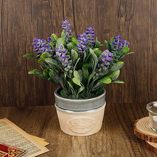 image for winemana Artificial Lavender Potted Plants, 9 X 8 X 3.8 in, Faux Flowe