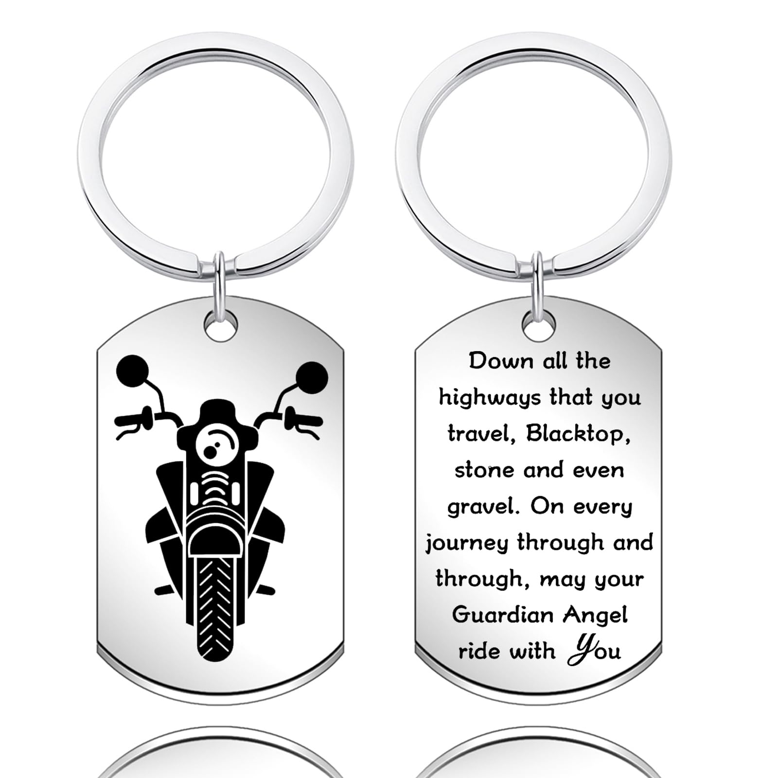 Drive Safe Keychain May Your Guardian Angel Ride with You Keychain Biker Keychain Valentines Day Birthday Gift