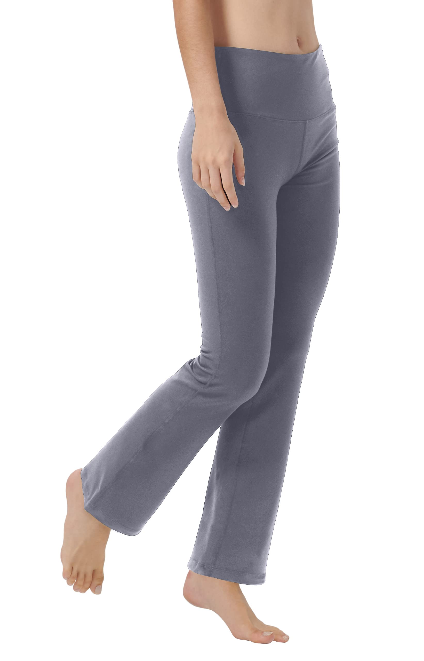 LaiEr Pantaloni da Yoga da Donna con 4 Tasche Pantaloni da Lavoro a Vita Alta 4 Vie Stretch Controllo Pancia Pantaloni Lunghi Svasati, (2 Tasche Laterali e Posteriori),