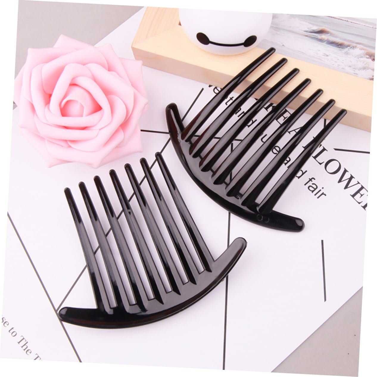 CLISPEED 8pcs Black Plastic Hair Side Combs for Women Durable Lightweight Hair Supplies for Everyday Use Fits Scalp Comfortably for Various Hairstyles