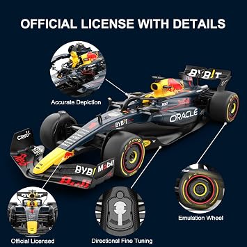 1:16 F1 RC Car Kit for RedBull with 55 PCS, Formula 1 Remote Control Car Model to Build with 3-4KM/H Racing, 55 Blocks, Electric Hobby Vehicle F1 Gifts for Adults, Kids, Boys, Girls Age 6+, Blue