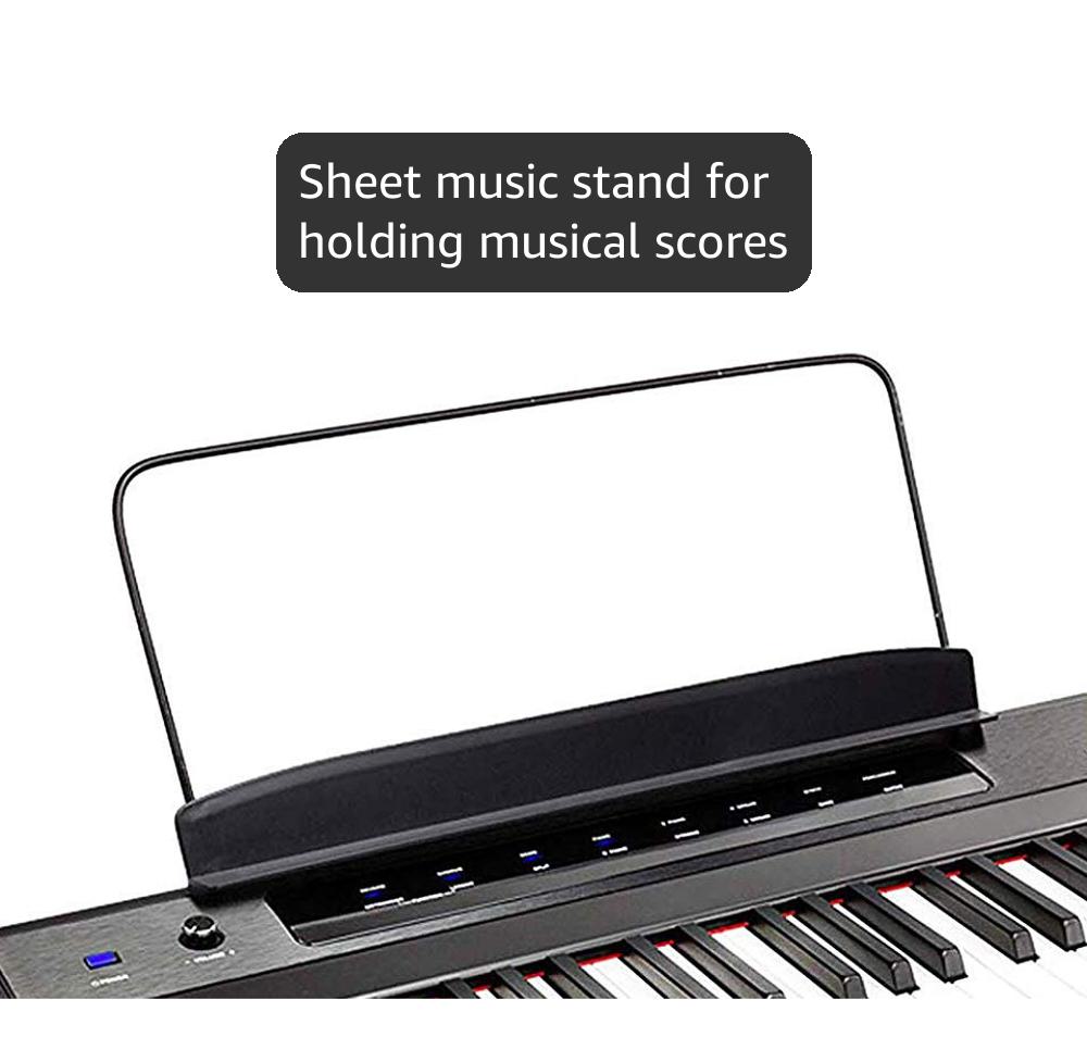 RockJam 88-Key Digital Piano with Semi-Weighted Keys, Lessons & Keynote Stickers.