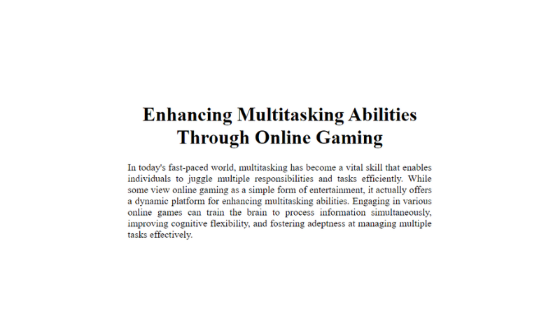 Enhancing Multitasking Abilities Through Online Gaming:Amazon.in ...