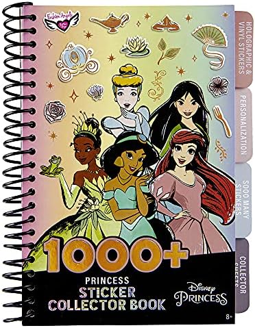 Fashion Angels 1000+ Collectible Stickers Book - Decorate Cell Phones, Notebooks, Shoes, School Supplies, Water Bottles, Gifts, Birthday Cards for Teachers, Kids, and Girls Ages 8 and Up (Disney Princess)