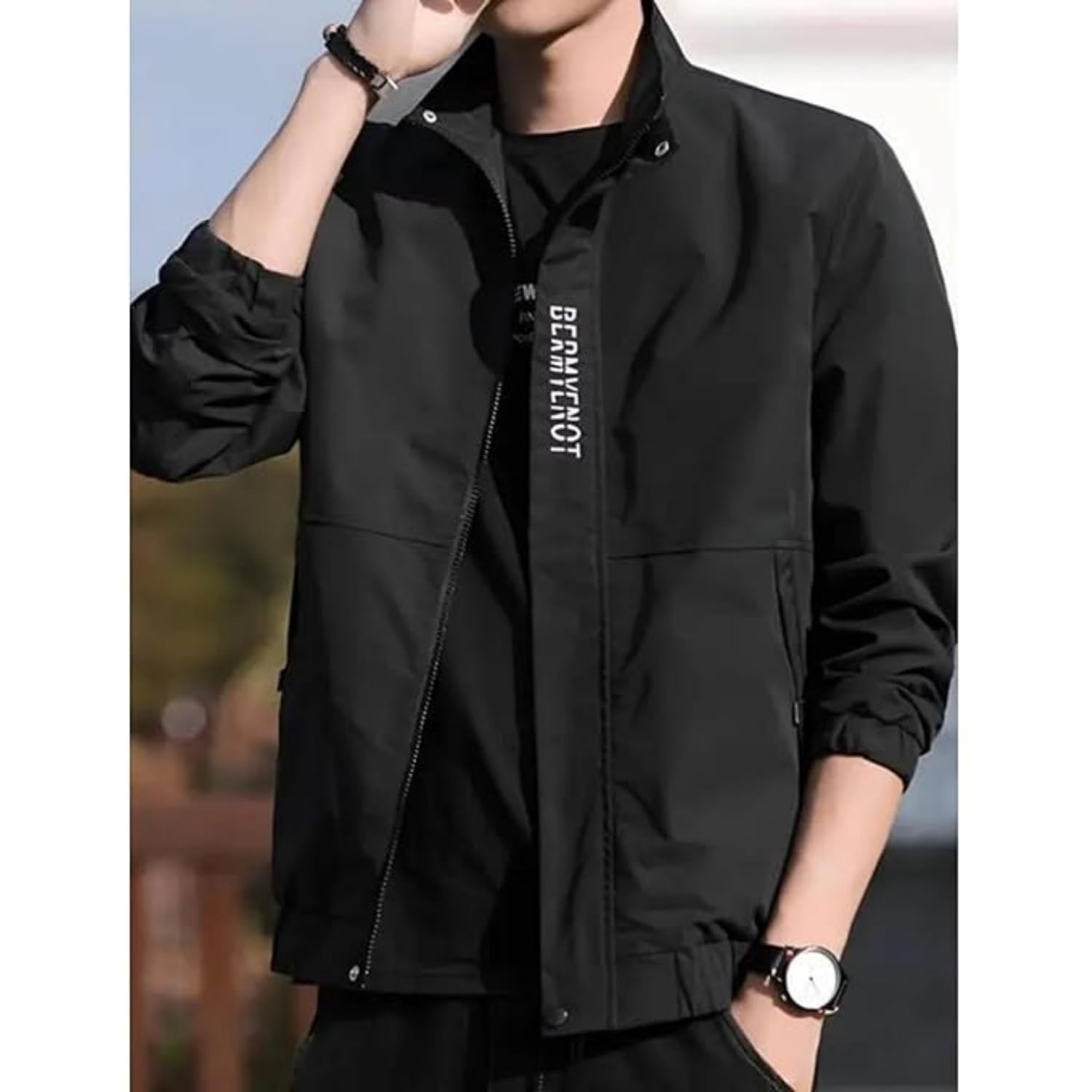 MIA FASHION Men’s Urban Streetwear Windcheater | Slim-Fit Casual Bomber Jacket 1