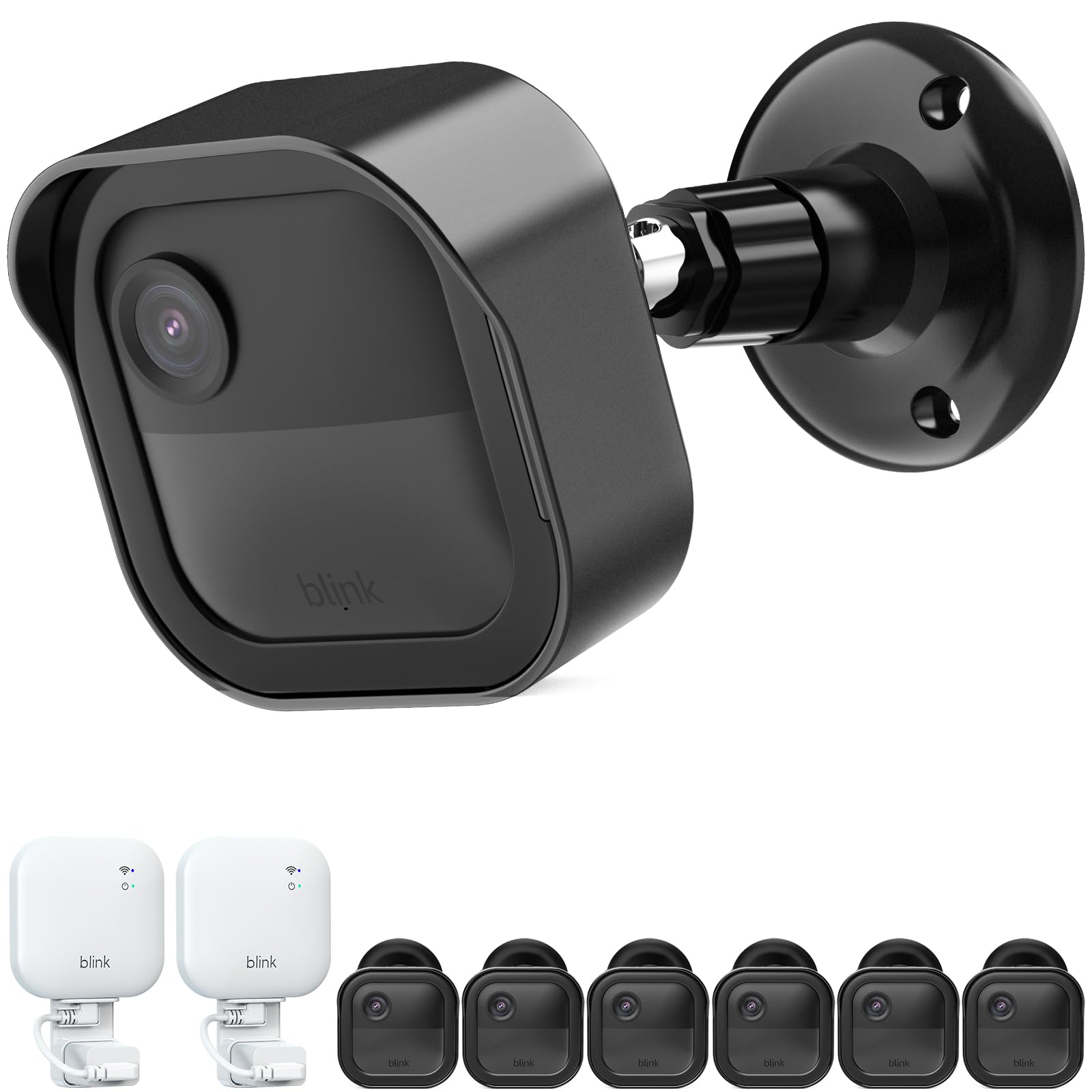 Camera Mount for Blink Outdoor 4 (4th Gen) and Outdoor (3rd Gen), 6 Pack Weatherproof Protective Housing and 360 Degrees Adjustable Mount with 2 Pack Blink Sync Module Mount