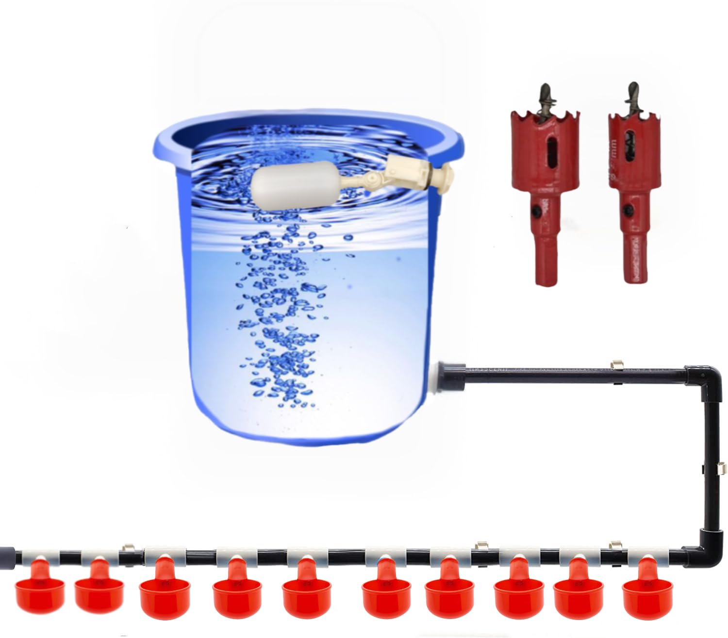 Buy Complete Set of Chicken Waterer and 1/2" PVC TPieces, Chicken