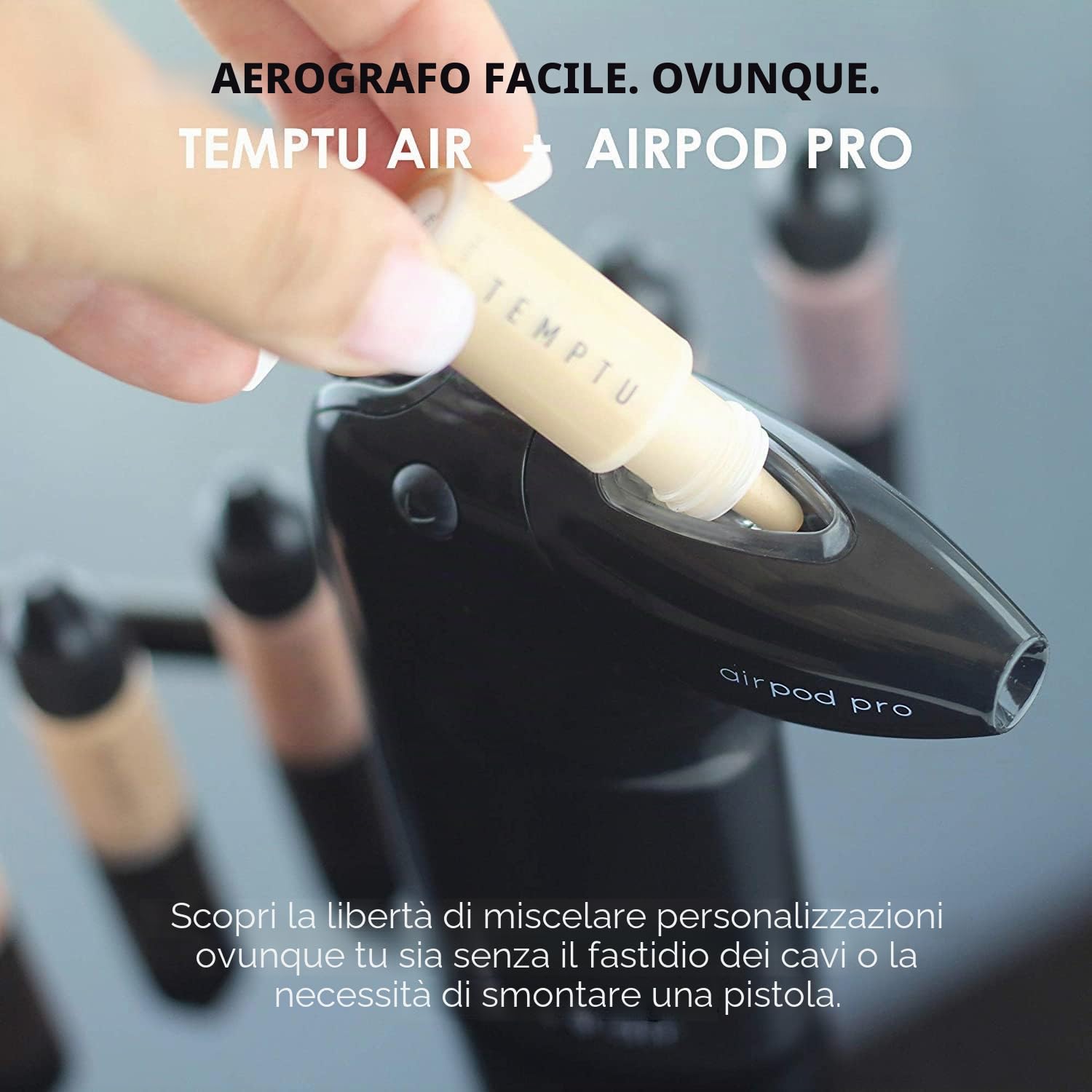 Temptu AIRpod PRO- una cartuccia aerografo riutilizzabile, pratica e brevettata