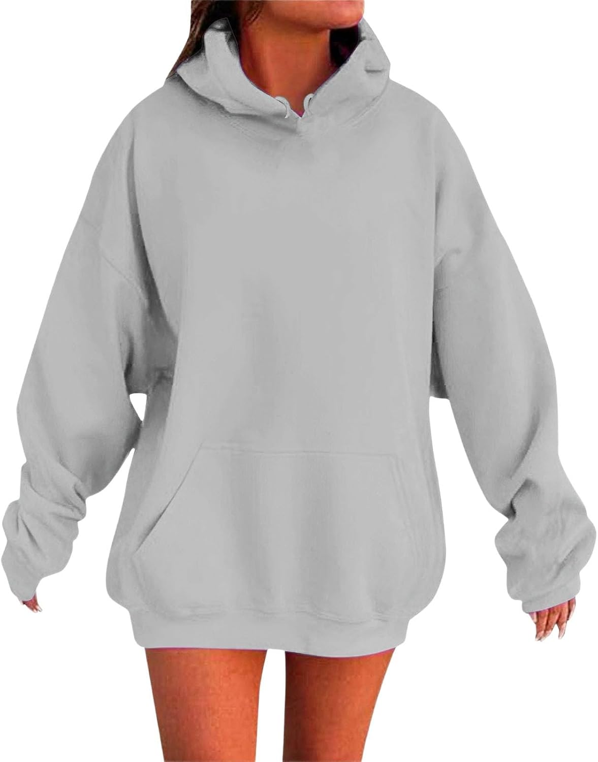 Womens Hoodies Pullover Loose Fit Baggy Hooded Pullover With Pockets Fall Winter Trendy Cute Casual Sweat Shirts