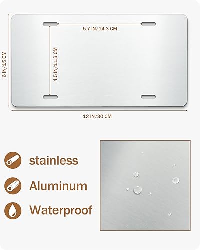 Miniatura 6 de Placa de matrícula frontal personalizada, placa de matrícula personalizada para la parte delantera del automóvil con texto de imagen, diseños de