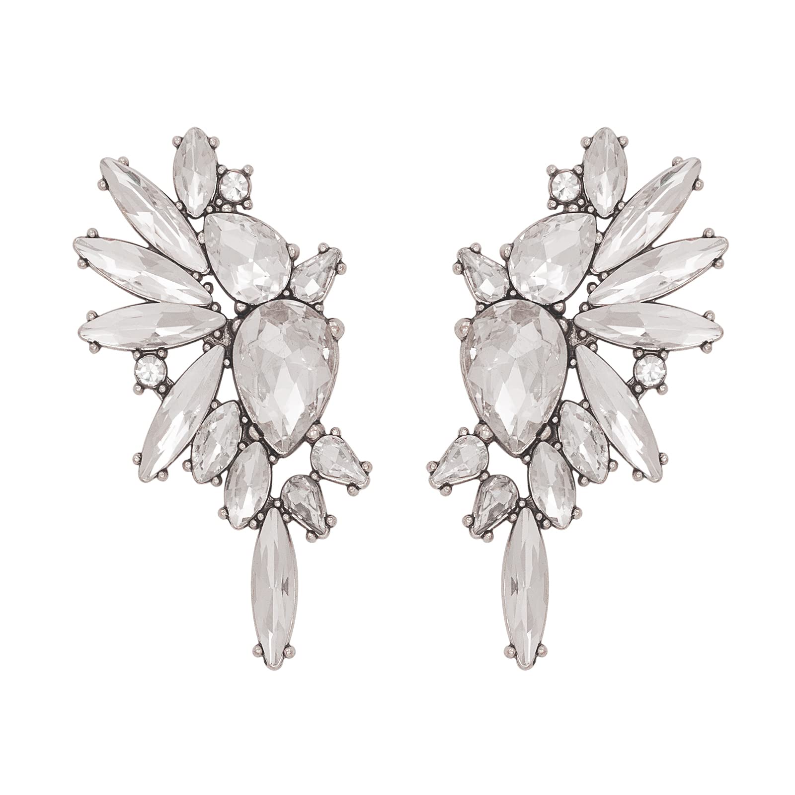 Venzina® Fashion Statement Vintage Drop Dangle Earrings for Women Girls Crystal Earrings - White (B0CNVWYS92) Amazon Price History, Amazon Price Tracker