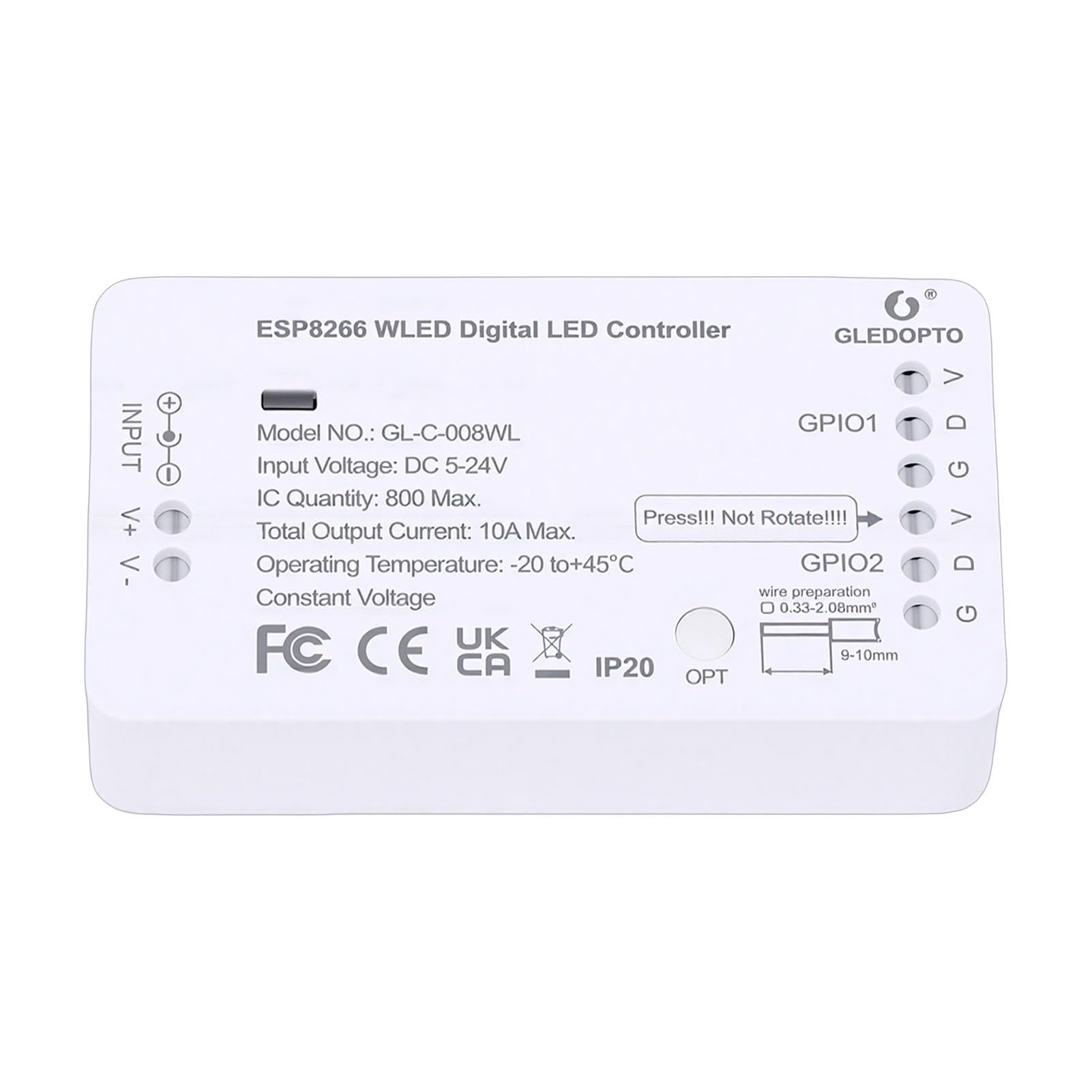 SEAFRONT LED-Controller WiFi APP-Steuerung Adressierbarer LED-Streifen-Controller mit Mikrofonunterstützung für WLED-Firmware WS2812 SK6812