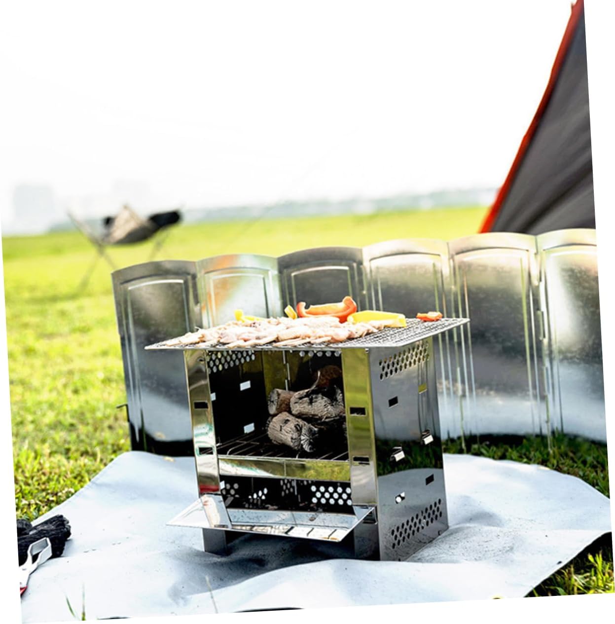 Galvanized Camping Windscreen Accessory Windproof Wind Deflector for Stove