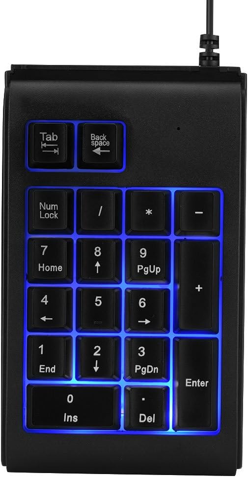 VBESTLIFE USB-Ziffernblock, tragbares 19-Tasten-3-Farben-Tastenfeld ...