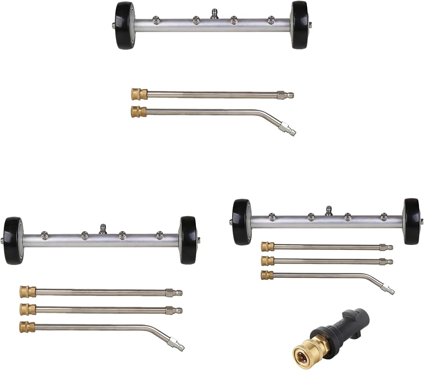 Stainless Steel Rotating Sprays Nozzle Water Broom Tool for High Pressure Washer and Garden Hose High Pressure Washer Chassis