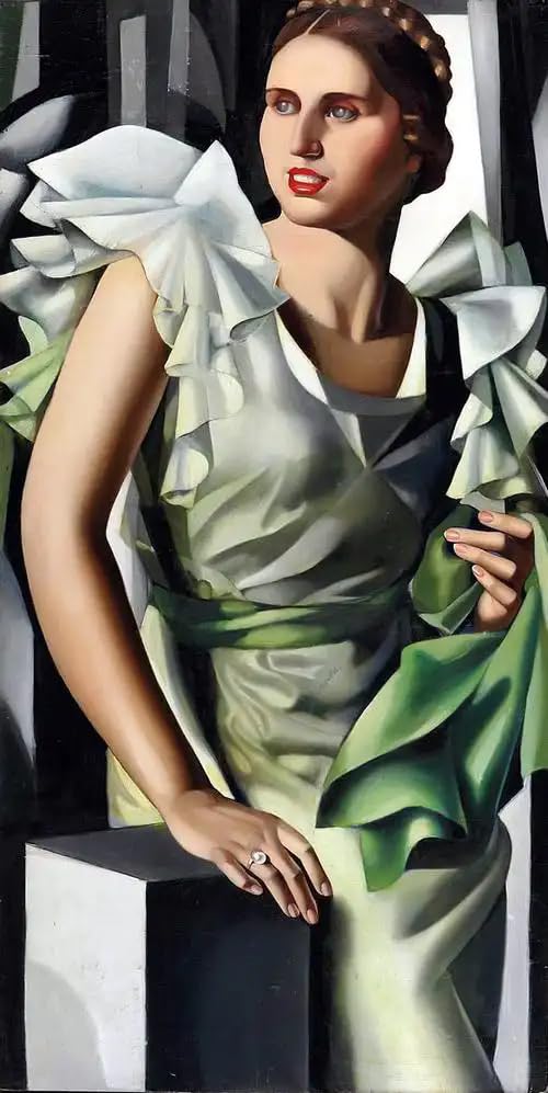 Art mural Tamara de Lempicka tableau sur toile vintage 100x50cm sans cadre