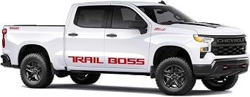 Chevy Silverado Gloss Red Trail BOSS Body Side Decals 2019-2026 Set of 2 GM Licensed