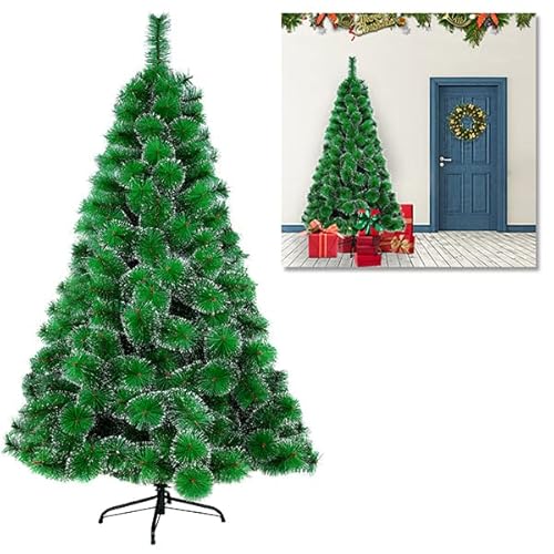 YUENFONG 150CM Árbol de Navidad Artificial, Decoración de árbol de Navidad con Soporte de Metal, Sistema de Paraguas Plegable de Montaje Rápido, Ambiente Navideño (Aguja de Pino Lateral Blanca, 150cm) Cover