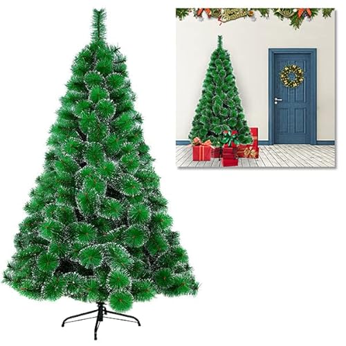 YUENFONG 150CM Árbol de Navidad Artificial, Decoración de árbol de Navidad con Soporte de Metal, Sistema de Paraguas Plegable de Montaje Rápido, Ambiente Navideño (Aguja de Pino Lateral Blanca, 150cm)